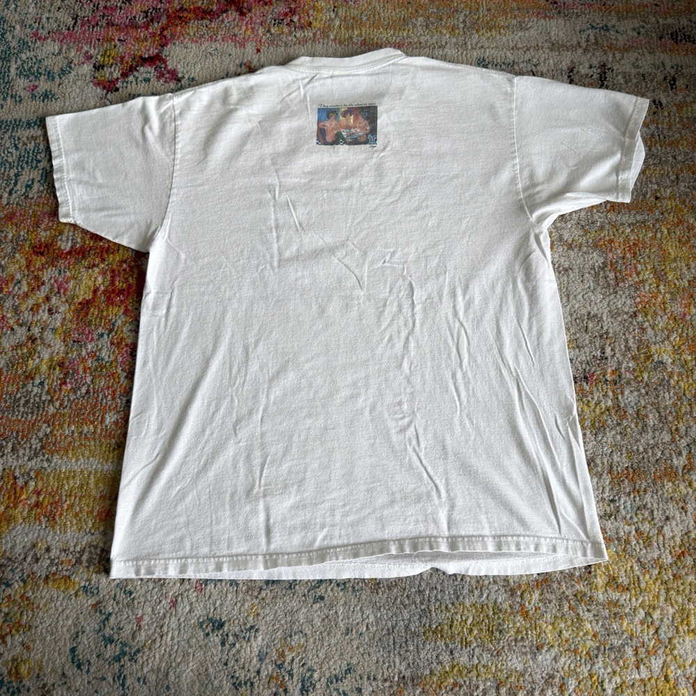 Vintage 90s They Couldn't Decide What to Wear Graphic T Shirt Mens L White Hanes - Picture 3 of 9